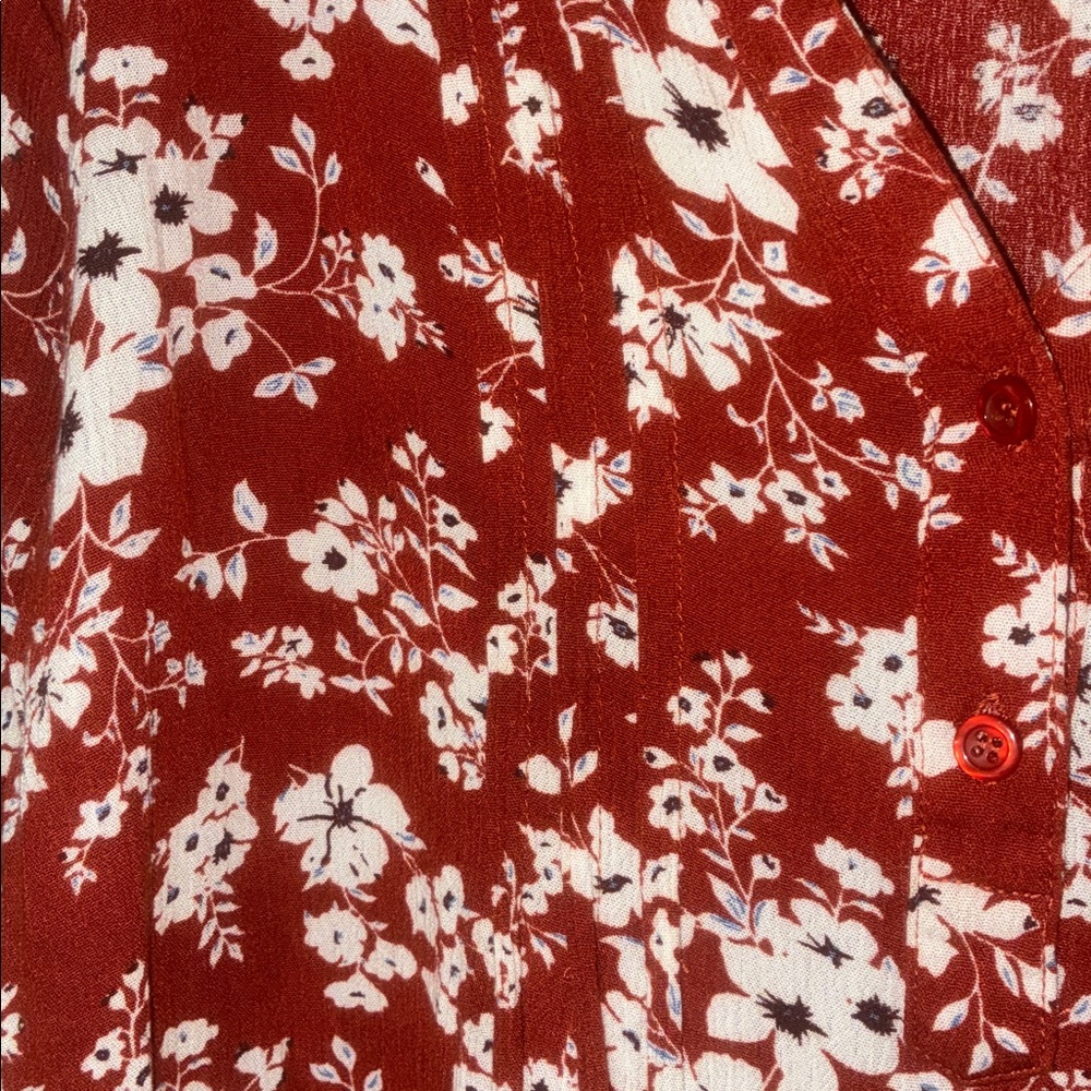 Floral Women's Top, Monday Fun, medium, rust and black - Picture 4 of 5